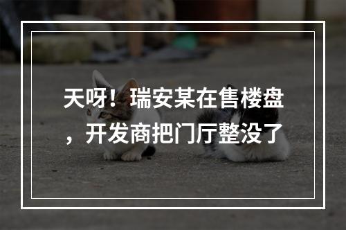 天呀！瑞安某在售楼盘，开发商把门厅整没了