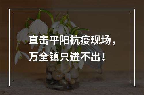 直击平阳抗疫现场，万全镇只进不出！