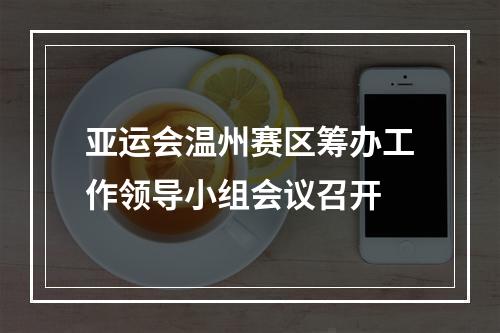 亚运会温州赛区筹办工作领导小组会议召开