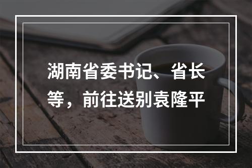 湖南省委书记、省长等，前往送别袁隆平