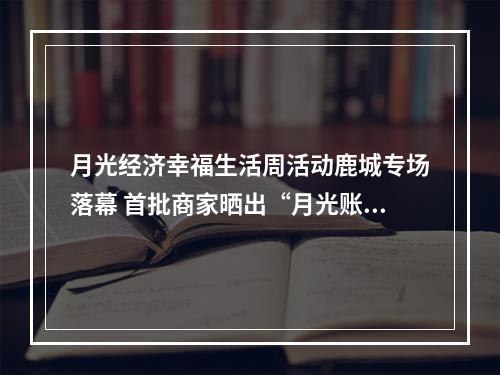 月光经济幸福生活周活动鹿城专场落幕 首批商家晒出“月光账本”
