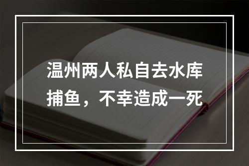 温州两人私自去水库捕鱼，不幸造成一死
