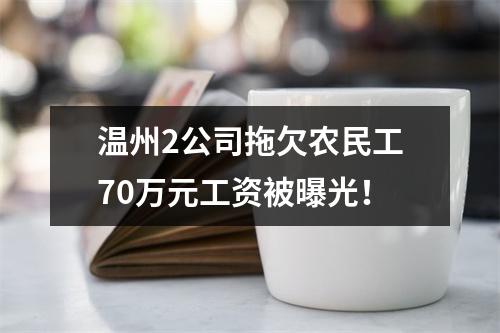 温州2公司拖欠农民工70万元工资被曝光！