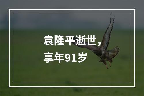 袁隆平逝世，享年91岁
