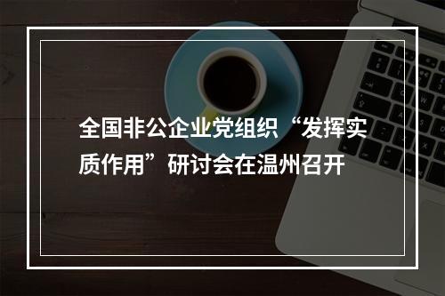 全国非公企业党组织“发挥实质作用”研讨会在温州召开