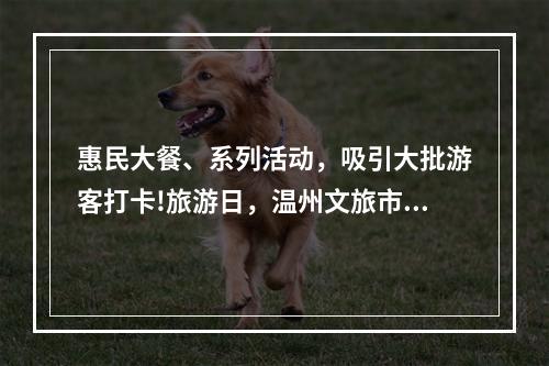 惠民大餐、系列活动，吸引大批游客打卡!旅游日，温州文旅市场火爆