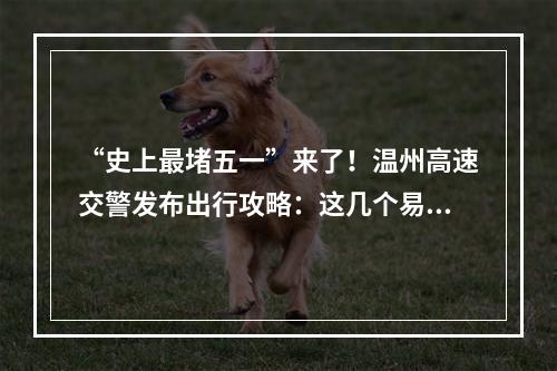 “史上最堵五一”来了！温州高速交警发布出行攻略：这几个易堵点请注意绕行