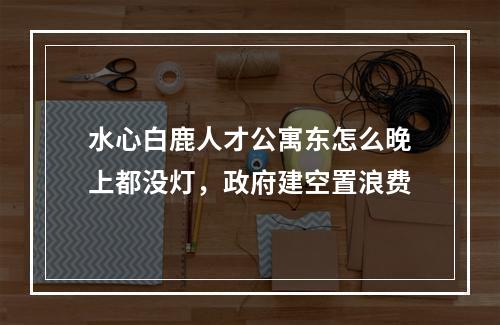 水心白鹿人才公寓东怎么晚上都没灯，政府建空置浪费
