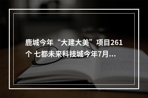 鹿城今年“大建大美”项目261个 七都未来科技城今年7月开工