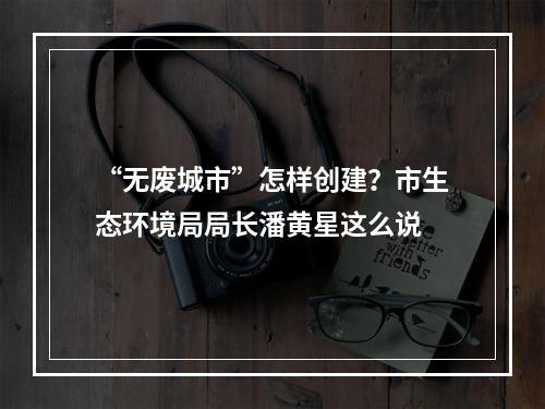 “无废城市”怎样创建？市生态环境局局长潘黄星这么说