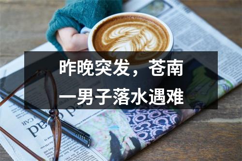 昨晚突发，苍南一男子落水遇难