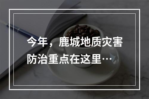 今年，鹿城地质灾害防治重点在这里…