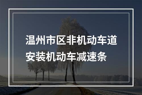 温州市区非机动车道安装机动车减速条