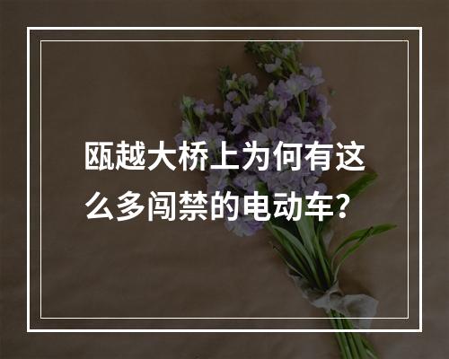 瓯越大桥上为何有这么多闯禁的电动车？