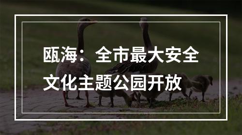 瓯海：全市最大安全文化主题公园开放