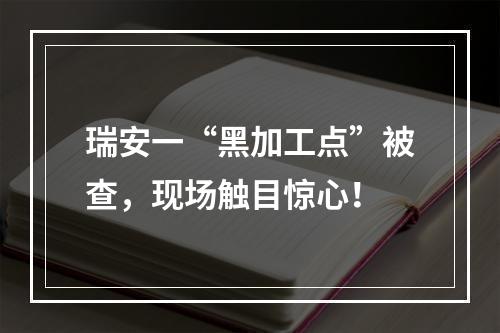 瑞安一“黑加工点”被查，现场触目惊心！