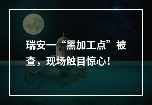瑞安一“黑加工点”被查，现场触目惊心！