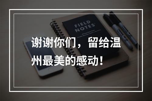 谢谢你们，留给温州最美的感动！