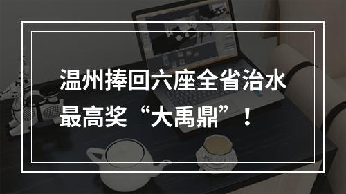 温州捧回六座全省治水最高奖“大禹鼎”！