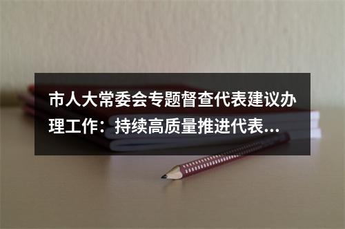 市人大常委会专题督查代表建议办理工作：持续高质量推进代表建议督办