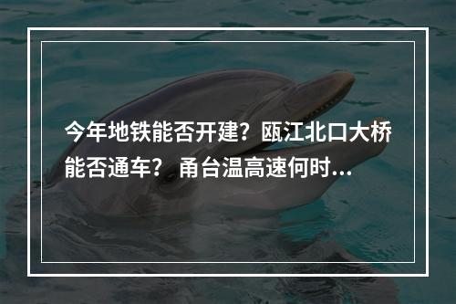 今年地铁能否开建？瓯江北口大桥能否通车？ 甬台温高速何时扩建？瓯越大桥何时通公...