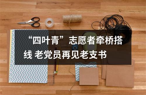 “四叶青”志愿者牵桥搭线 老党员再见老支书