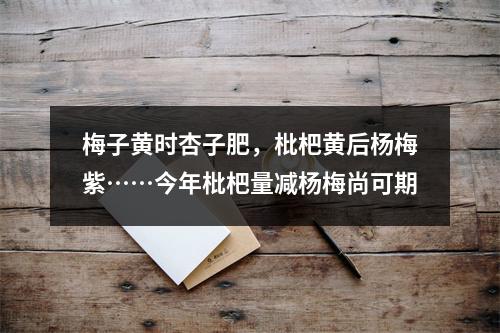 梅子黄时杏子肥，枇杷黄后杨梅紫……今年枇杷量减杨梅尚可期
