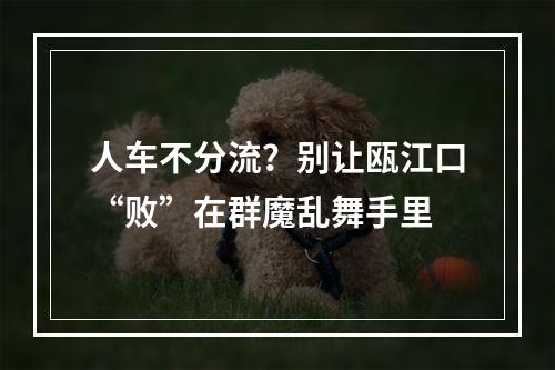 人车不分流？别让瓯江口“败”在群魔乱舞手里