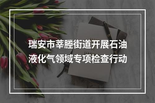 瑞安市莘塍街道开展石油液化气领域专项检查行动