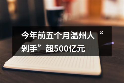 今年前五个月温州人“剁手”超500亿元