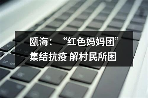 瓯海：“红色妈妈团”集结抗疫 解村民所困