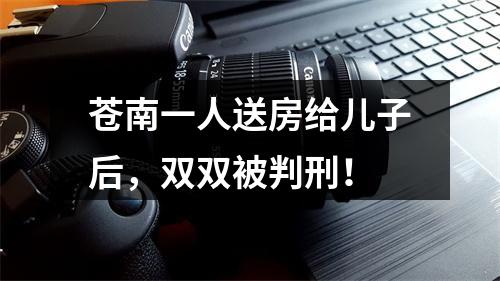 苍南一人送房给儿子后，双双被判刑！
