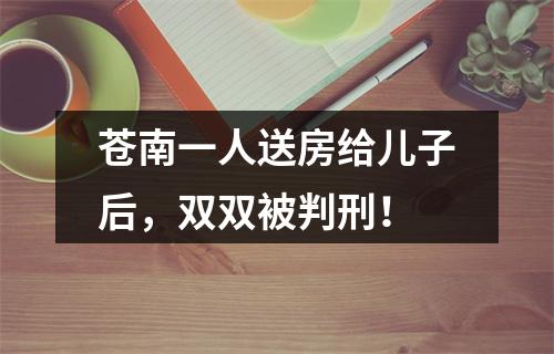 苍南一人送房给儿子后，双双被判刑！