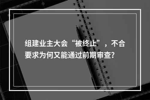 组建业主大会“被终止”，不合要求为何又能通过前期审查？