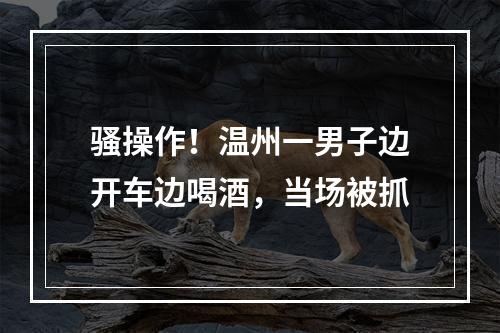 骚操作！温州一男子边开车边喝酒，当场被抓