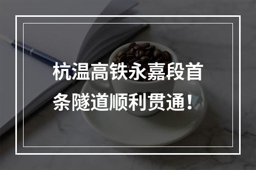 杭温高铁永嘉段首条隧道顺利贯通！