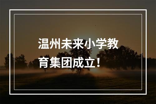 温州未来小学教育集团成立！