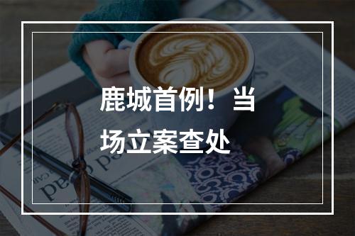 鹿城首例！当场立案查处