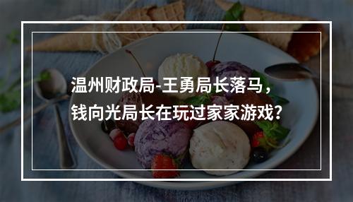温州财政局-王勇局长落马，钱向光局长在玩过家家游戏？