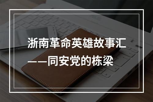 浙南革命英雄故事汇——同安党的栋梁