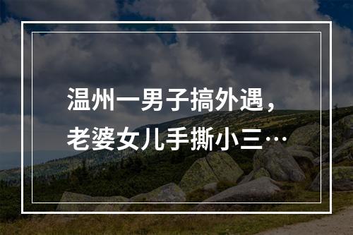 温州一男子搞外遇，老婆女儿手撕小三…