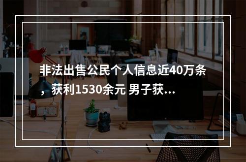 非法出售公民个人信息近40万条，获利1530余元 男子获刑4年9个月