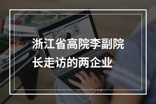 浙江省高院李副院长走访的两企业