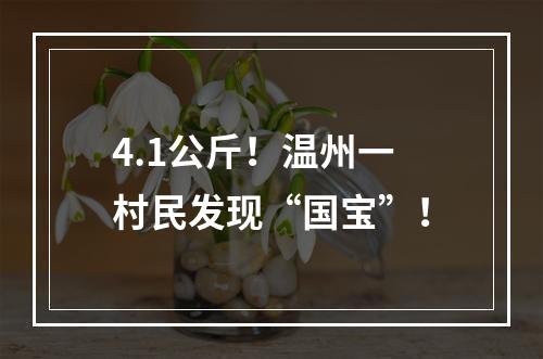 4.1公斤！温州一村民发现“国宝”！