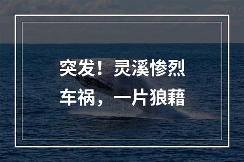 突发！灵溪惨烈车祸，一片狼藉