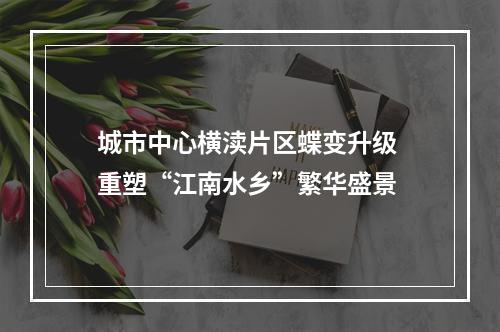 城市中心横渎片区蝶变升级 重塑“江南水乡”繁华盛景