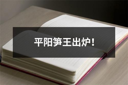 平阳笋王出炉！