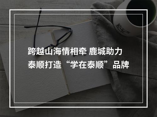 跨越山海情相牵 鹿城助力泰顺打造“学在泰顺”品牌