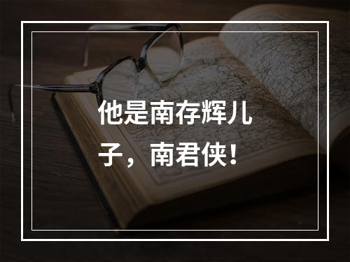 他是南存辉儿子，南君侠！