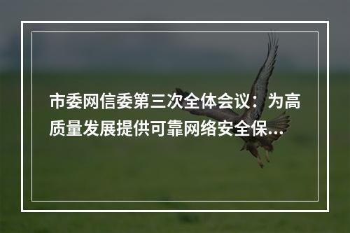 市委网信委第三次全体会议：为高质量发展提供可靠网络安全保障